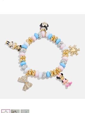 BaubleBar Pastel Blue Pink White Beaded Disney Nutcracker Charm Bracelet